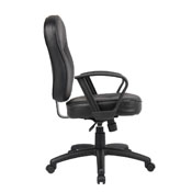 Black Leatherplus Task Chair With Loop Arms - B1562, B1562
